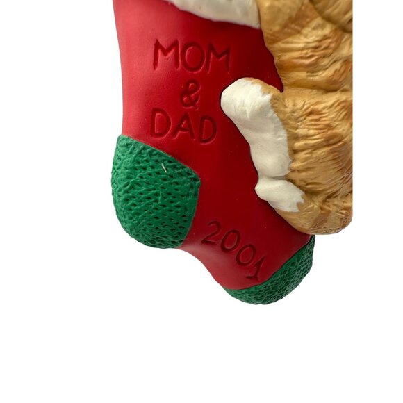 Hallmark Keepsake Ornament Mom & Dad Sculpted Cats In Stocking 2001 QX8462 - Picture 7 of 10